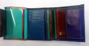 Alice Angevin, Les Sacs à M'Alice Porte-feuilles carré Multicolore ouvert