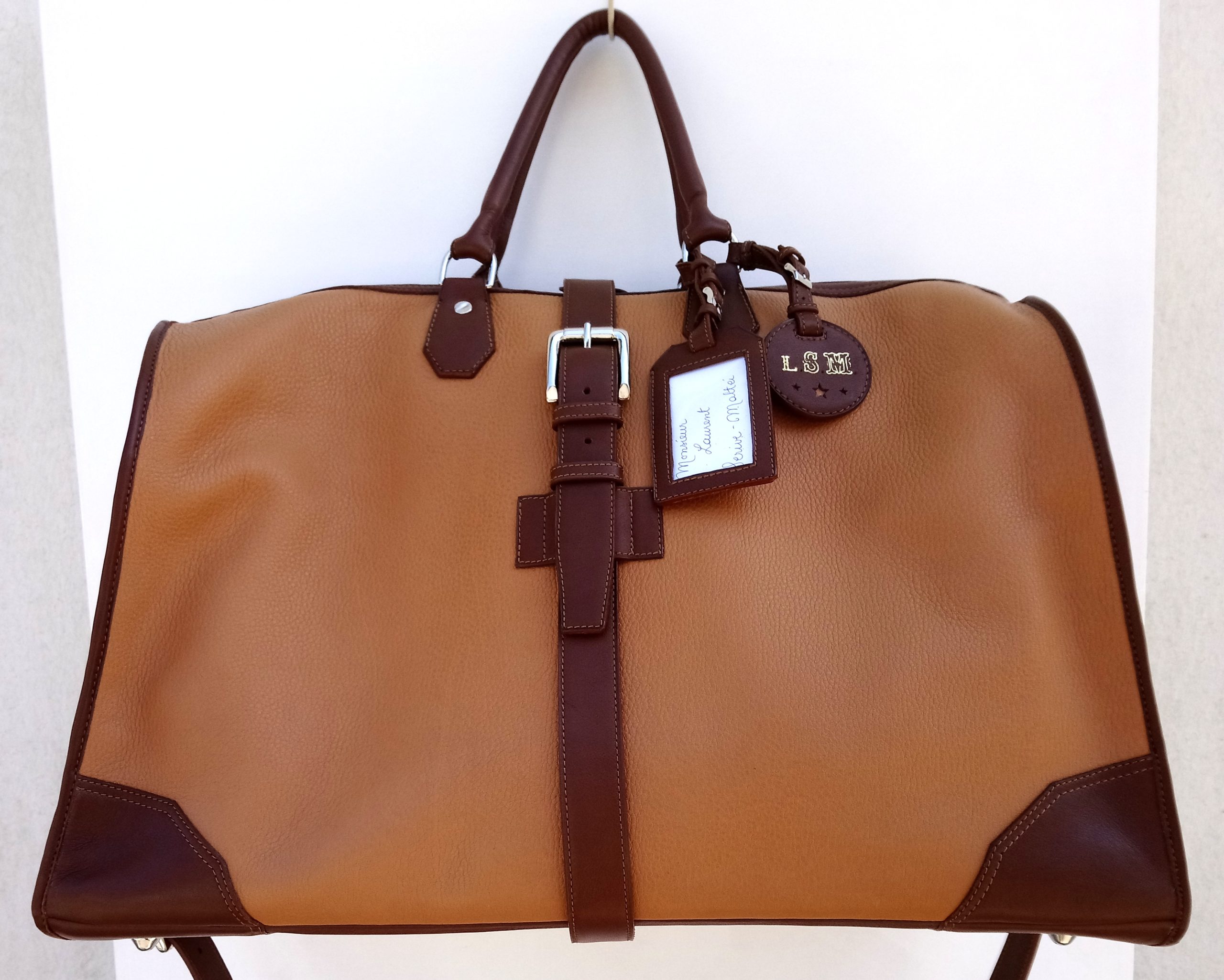 Alice Angevin, Les Sacs à M'Alice Bagage à main 55x35x25cm,2 cuirs, devant
