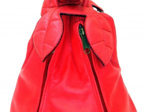 Alice Angevin, Les Sacs à M'Alice Sac à Dos Poire, Veau rouge vermillon, devant