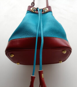 Sac à Main Marina Bleu NK Marron, dessous, A. A,Les Sacs à M'Alice