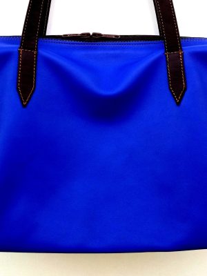 A.A.Les Sacs à M'Alice Sac à main Champlan Bleu, poignets marron, près