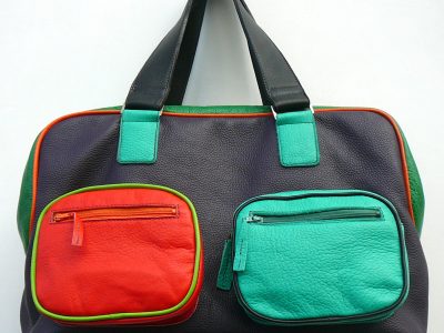 Alice Angevin, Les Sacs à M'Alice Bagage à main avion, cinq couleurs, de face