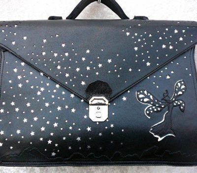 Alice Angevin, Les Sacs à M'Alice Cartable Bakun vachette noire, fée argentée