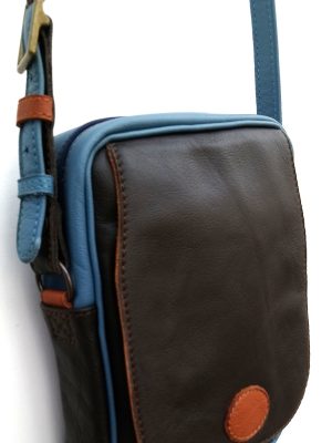 Alice Angevin, Les Sacs à M'Alice Coque à Portable bandoulière Moka,gold,bleu