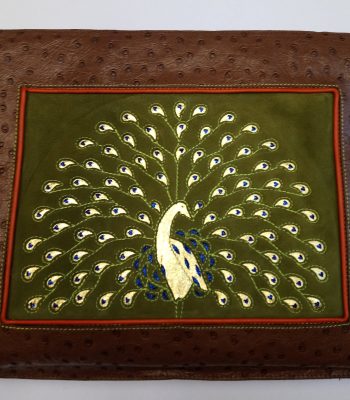 Alice Angevin, Les Sacs à M'Alice Housse à PC Portable Chevreau autruche Marron Paon
