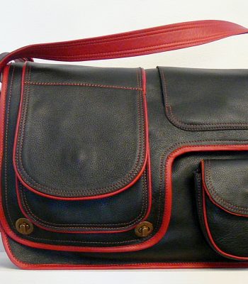 Alice Angevin, Les Sacs à M'Alice Housse à PC Portable Herria noir grainé galon fauve