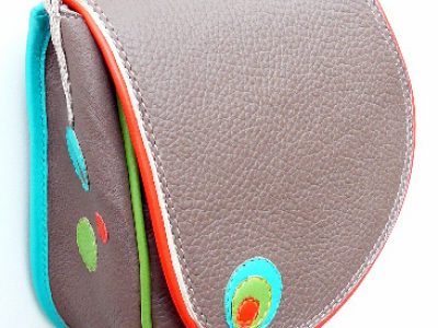 Alice Angevin, Les Sacs à M'Alice, Pochette ronde neuil plomb de biais