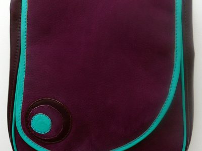 Alice Angevin, Les Sacs à M'Alice, Pochette ronde neuil prune bordé canard