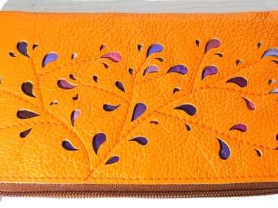 Alice Angevin, Les Sacs à M'Alice Porte-Monnaie 19 zippée orange dentelle