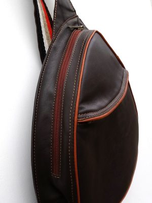 Alice Angevin, Les Sacs à M'Alice Sac Holster T2 Marron galonné cognac, coté