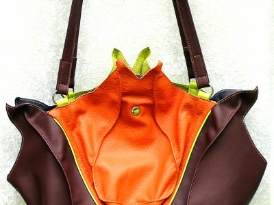 Alice Angevin, Les Sacs à M'Alice Sac à Main Coeur de Lotus Marron Orange
