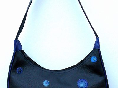Alice Angevin, Les Sacs à M'Alice Sac à Main Donibane noir bleu pastilles