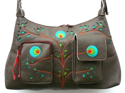 Alice Angevin, Les Sacs à M'Alice Sac à Main Donibane taupe dentelle et neuil