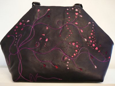 Alice Angevin, Les Sacs à M'Alice Sac à Main Elegant Dentelles de cuir noir, rose