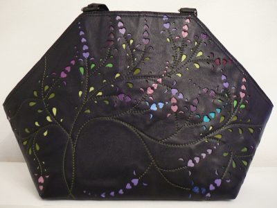 Alice Angevin, Les Sacs à M'Alice Sac à Main Elegant Dentelles de cuir noir violet