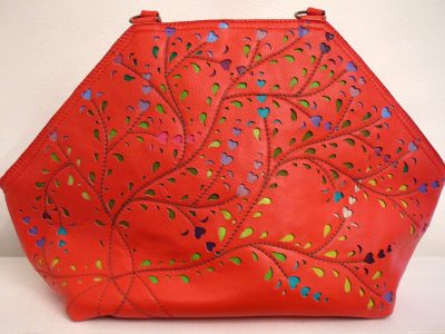 Alice Angevin, Les Sacs à M'Alice Sac à Main Elégant Dentelles de cuir rouge Vermillon