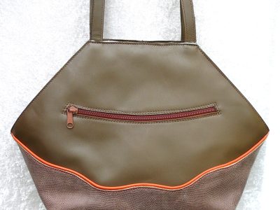 Alice Angevin, Les Sacs à M'Alice, Sac à Main Elegant kaki-marron Imitation Lézard
