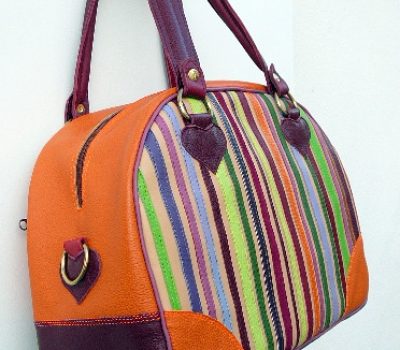 Alice Angevin, Les Sacs à M'Alice Sac à main Bolide rayé de biais