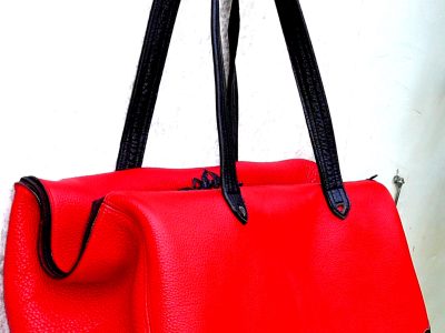 Alice Angevin, Les Sacs à M'Alice Sac de Voyage 60x40x40 cm Rouge angles mauresques, de biais