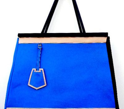 Alice Angevin, Les Sacs à M'Alice Sac de Week-end 70 cm à la base, bleu, beige, noir