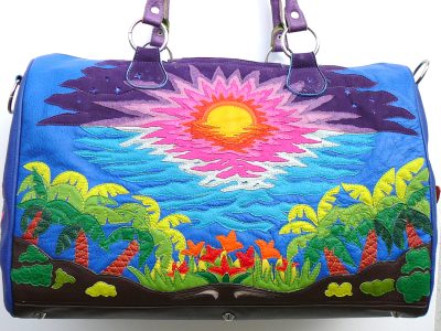 Alice Angevin, Les Sacs à M'Alice Sac de voyage rêve d'hiver 41cuirs coté soleil, 55x40x26cm