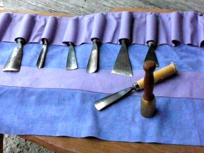 Les Sacs à M'Alice,Alice Angevin, Etui à gouges x10 vachette Gracia parme