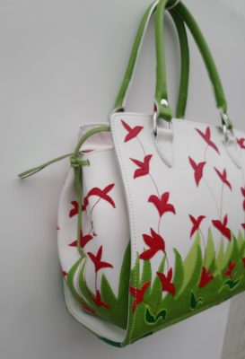 Alice Angevin, Les Sacs à M'Alice, Sac à Main Kéko Fleurs rouges, coté