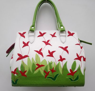 Alice Angevin, Les Sacs à M'Alice, Sac à Main Kéko Fleurs rouges, dos