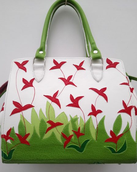 Alice Angevin, Les Sacs à M'Alice, Sac à Main Kéko Fleurs rouges, dos