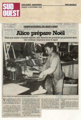 Alice Angevin, Les Sacs à M'Alice 1999 Article Presse Sud Ouest