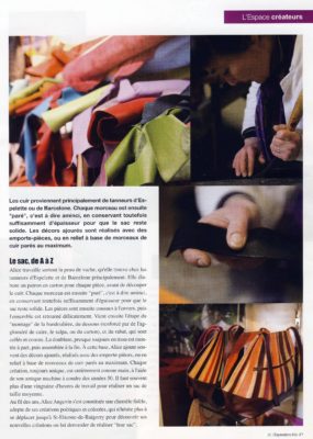 Alice Angevin, Les Sacs à M'Alice 2009 Article Presse Expression d'Ici 4