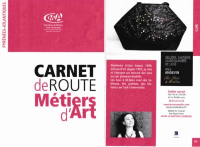 Alice Angevin, Les Sacs à M'Alice 2017 Carnet de Route