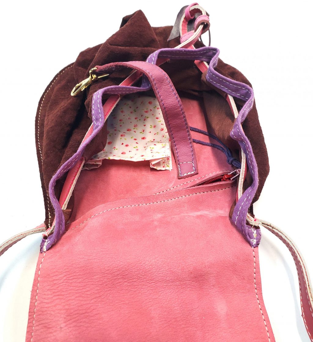 A.A.Les Sacs à M'Alice Pochette M prune, détail intérieur
