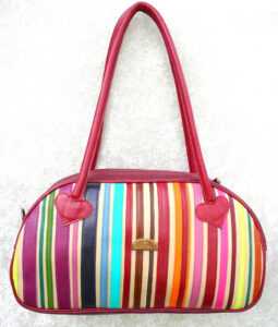 Sac à Main Tendance bandes de cuir parées, rouge, bleu,A. A,Les Sacs à M'Alice