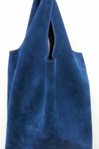 Alice Angevin, Les Sacs à M'Alice Sac à Main Pochéo Nubuck Bleu Canard