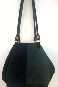 Alice Angevin, Les Sacs à M'Alice Sac à Main Baluchon noir nubuck, granulé